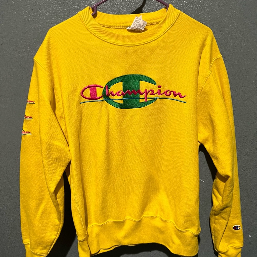Yellow champion crewneck